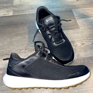 STROLL spikeless gold shoes- size 13- black/white